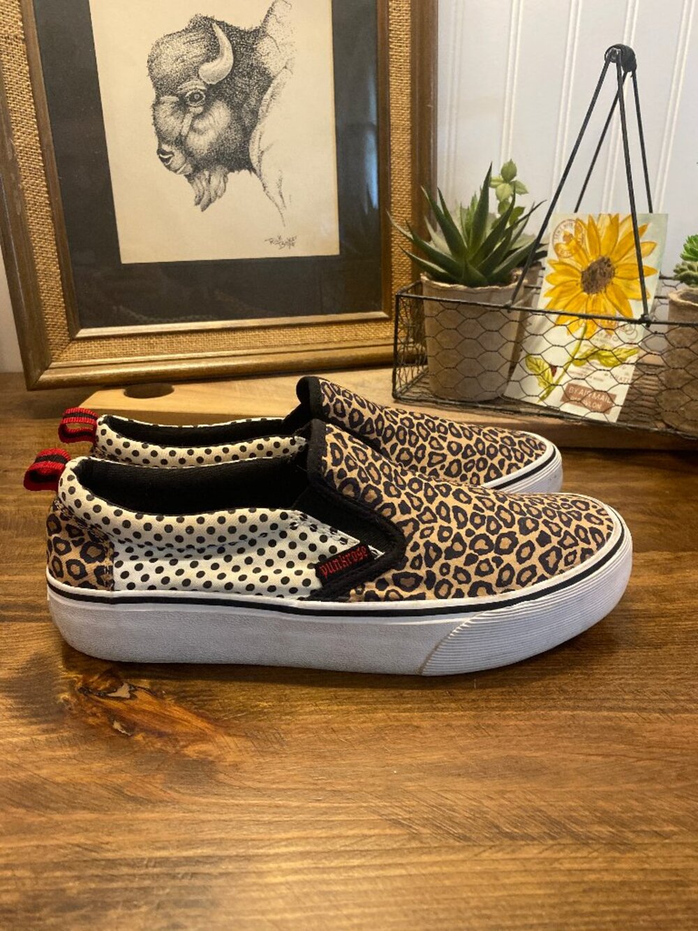 PUNKROSE by Skechers - Leopard Polka Dot Slip On Sneakers Women’s Size 9.5